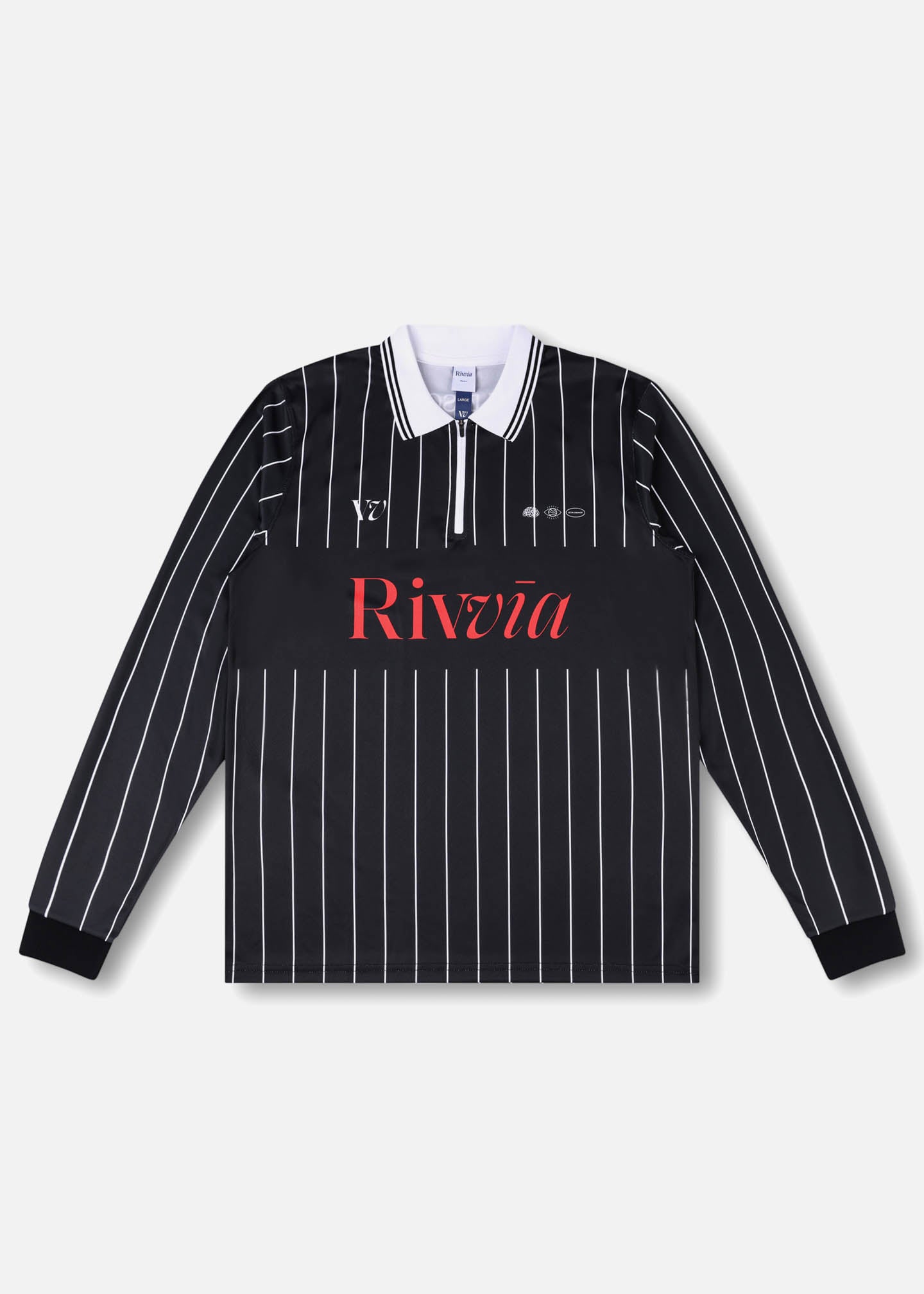TEAM VV LS POLO : BLACK/WHITE