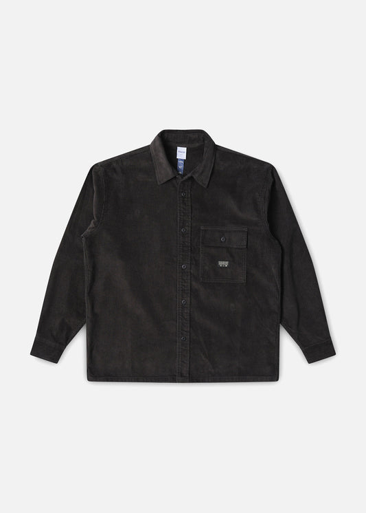 OFF TRACK CORD LS SHIRT : CHARCOAL