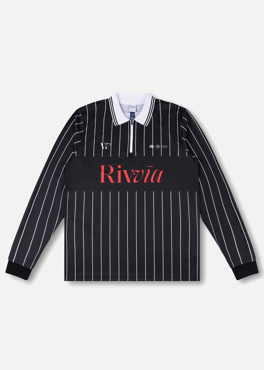 TEAM VV LS POLO : BLACK/WHITE