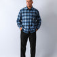 OFF TRACK CHECK LS SHIRT : BLUE